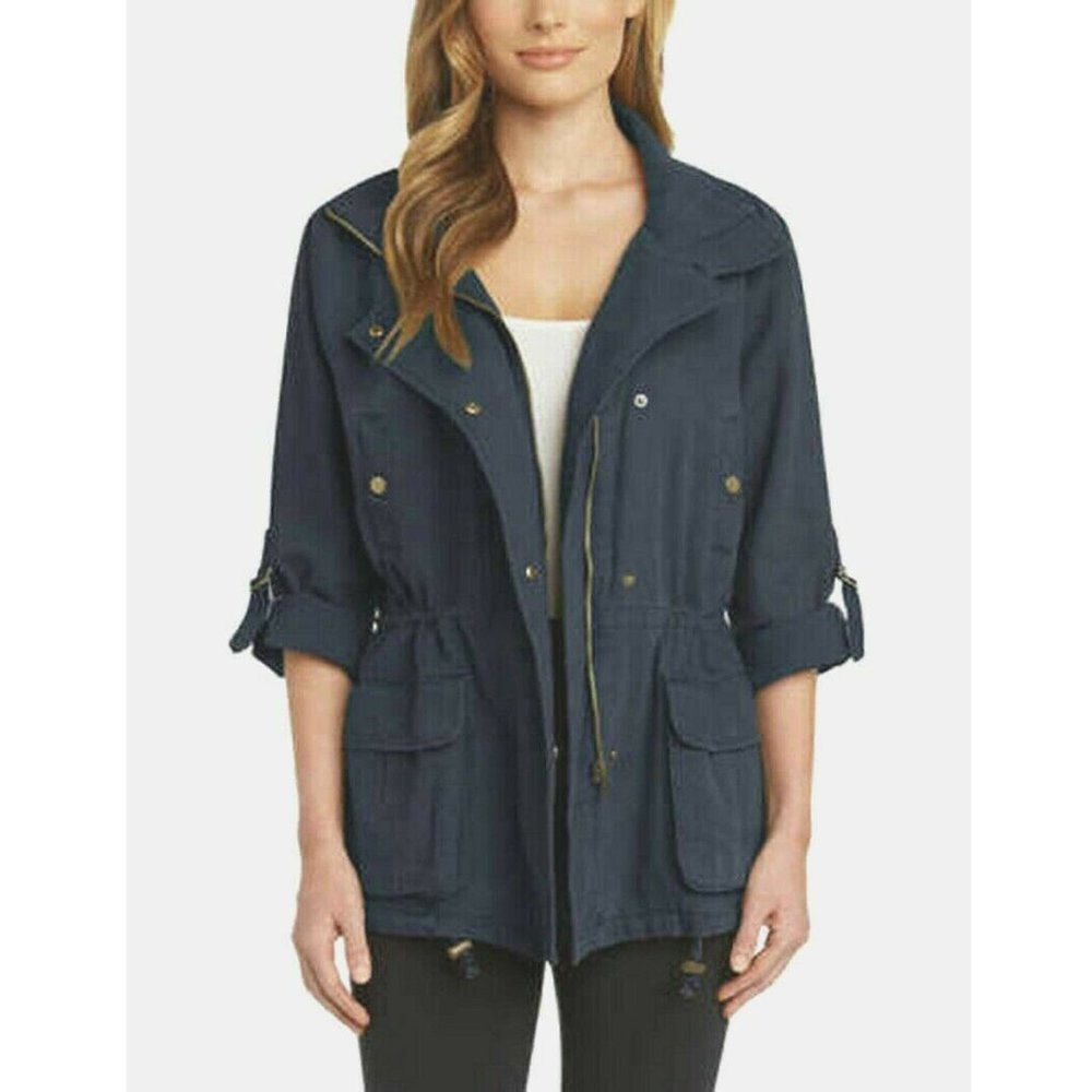 Matty M Women's Anorak Jacket Roll Tab Sleeves